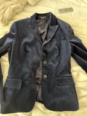 Theory Dark Navy Velvet Jacket